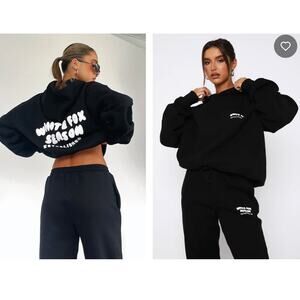 White Fox The Main Season Oversized Hoodie Black Size M/L